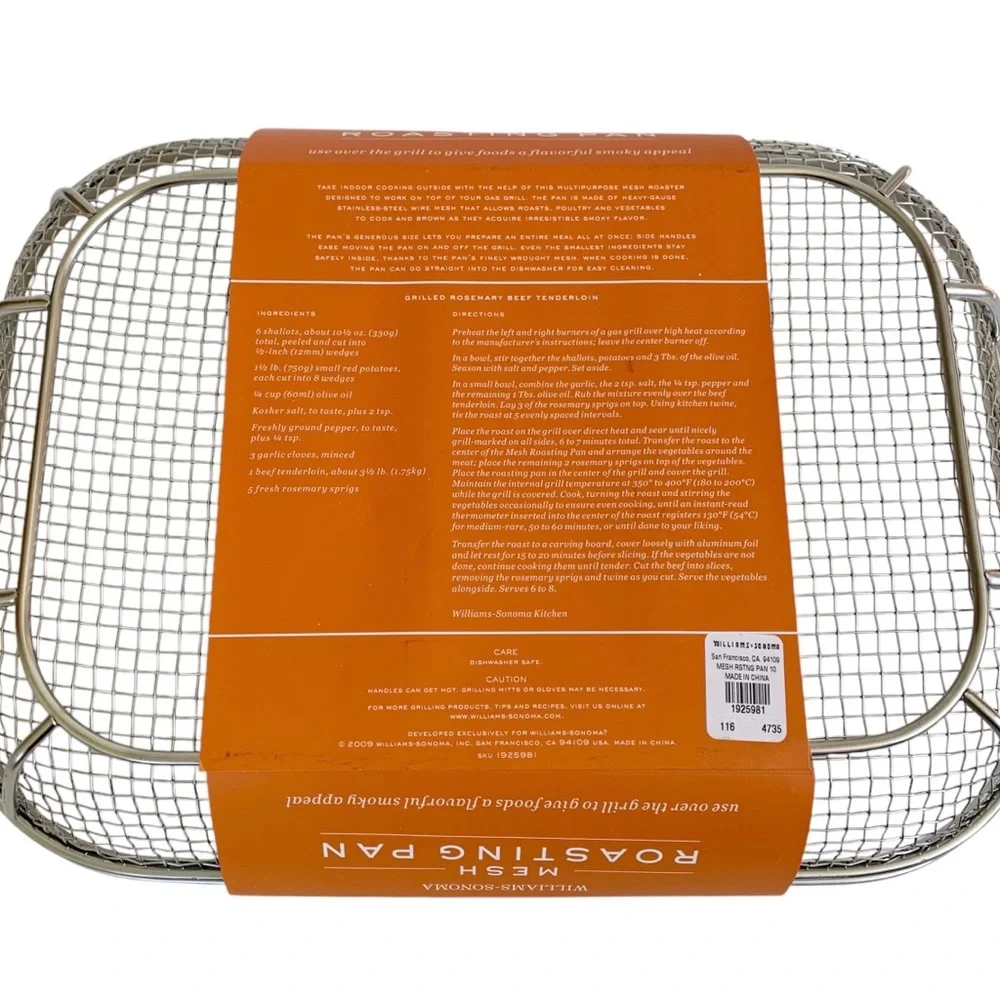 Williams Sonoma Stainless Steel Mesh Roasting Pan With Handles (Gas Grilling)